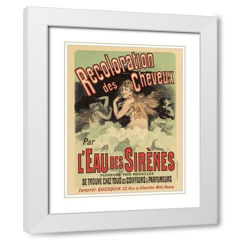 Recoloration de Cheveux White Modern Wood Framed Art Print with Double Matting by Cheret, Jules