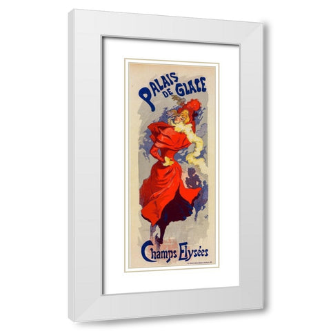 Palais de Glace White Modern Wood Framed Art Print with Double Matting by Cheret, Jules