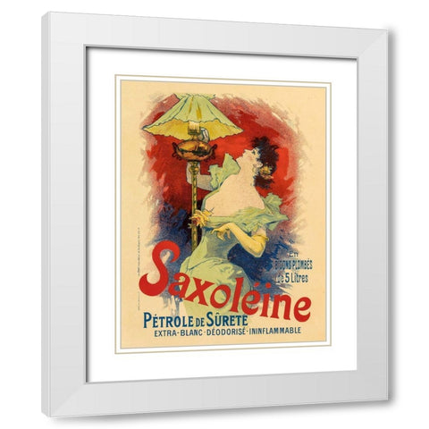 Saxoleine White Modern Wood Framed Art Print with Double Matting by Cheret, Jules