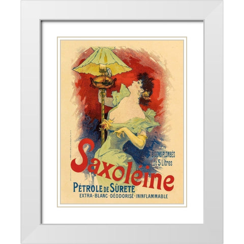 Saxoleine White Modern Wood Framed Art Print with Double Matting by Cheret, Jules