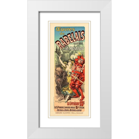 Rabelais White Modern Wood Framed Art Print with Double Matting by Cheret, Jules