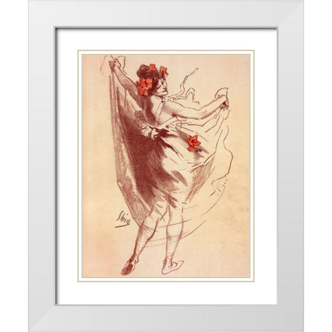 Dessin originel White Modern Wood Framed Art Print with Double Matting by Cheret, Jules