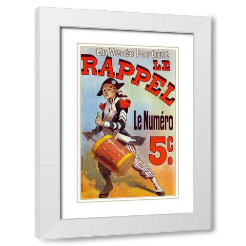 Le Rappel White Modern Wood Framed Art Print with Double Matting by Cheret, Jules