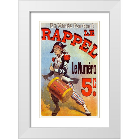 Le Rappel White Modern Wood Framed Art Print with Double Matting by Cheret, Jules