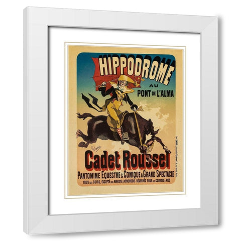 Cadet Roussel White Modern Wood Framed Art Print with Double Matting by Cheret, Jules