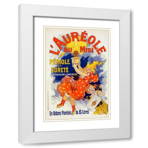 LAureole du Midi White Modern Wood Framed Art Print with Double Matting by Cheret, Jules