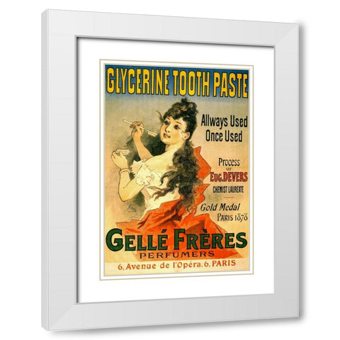 Glycerine tooth paste White Modern Wood Framed Art Print with Double Matting by Cheret, Jules