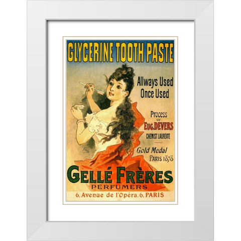 Glycerine tooth paste White Modern Wood Framed Art Print with Double Matting by Cheret, Jules