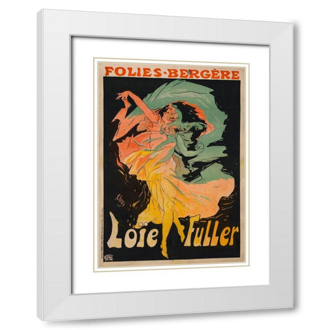 Folie Berger Loie Fuller White Modern Wood Framed Art Print with Double Matting by Cheret, Jules