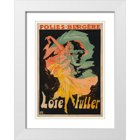 Folie Berger Loie Fuller White Modern Wood Framed Art Print with Double Matting by Cheret, Jules
