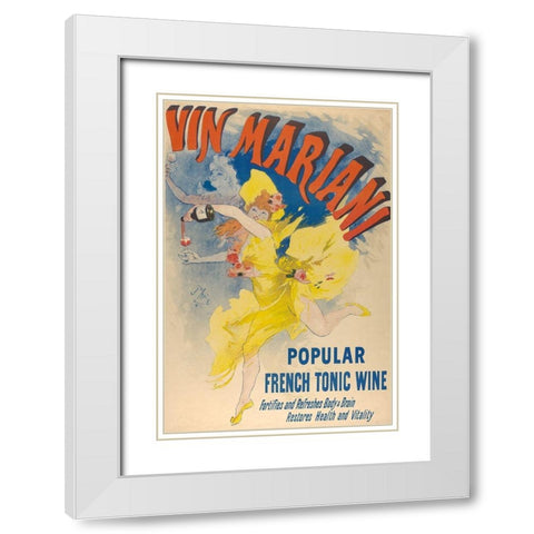 Vin Mariani-1894 White Modern Wood Framed Art Print with Double Matting by Cheret, Jules