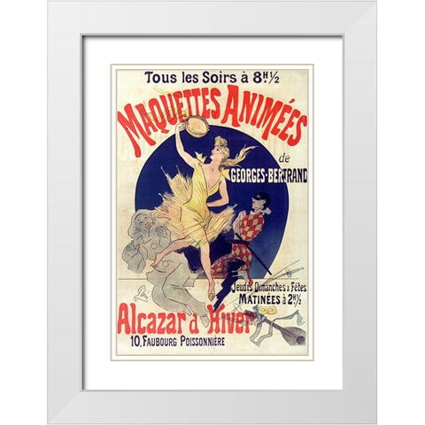 Alcazar dhiver 1890 White Modern Wood Framed Art Print with Double Matting by Cheret, Jules