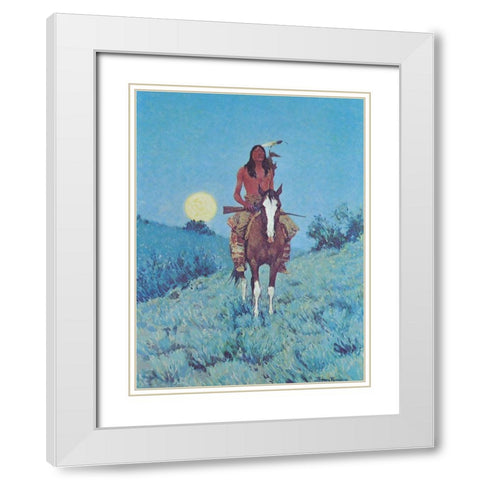 The Outlier White Modern Wood Framed Art Print with Double Matting by Remington, Frederic