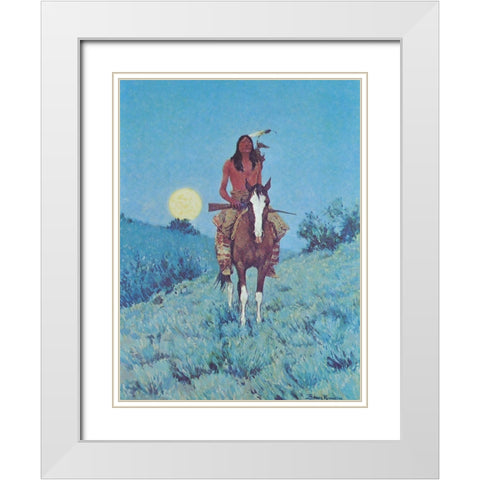 The Outlier White Modern Wood Framed Art Print with Double Matting by Remington, Frederic