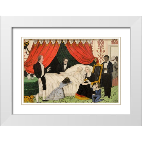 George Washington on His Deathbed White Modern Wood Framed Art Print with Double Matting by Meister, John