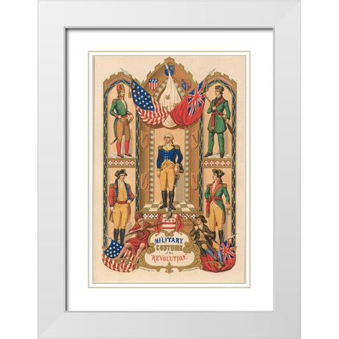 Military costume of the Revolution White Modern Wood Framed Art Print with Double Matting by Emmet Collection