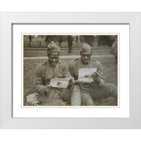 WWI A sunny afternoon in Hyde Park-London-with London Bulletin of the American Red Cross for company White Modern Wood Framed Art Print with Double Matting by U.S. Archives