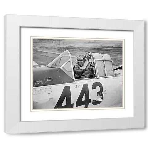 WWII 1st Lt. Lee Rayford 99th Fighter Squadron White Modern Wood Framed Art Print with Double Matting by U.S. Archives