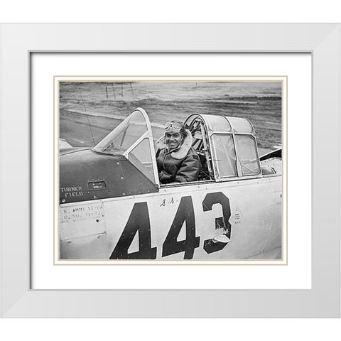 WWII 1st Lt. Lee Rayford 99th Fighter Squadron White Modern Wood Framed Art Print with Double Matting by U.S. Archives