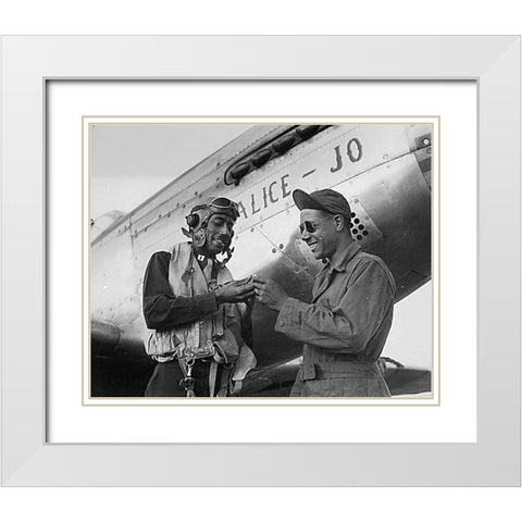 WWII Capt. Wendell O. Pruitt of the 15th Air Force White Modern Wood Framed Art Print with Double Matting by U.S. Archives