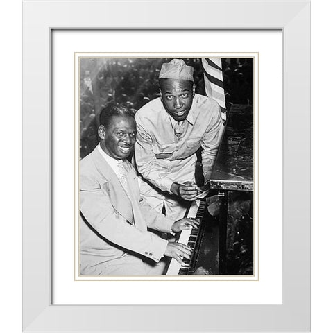 WWII Earl Father Hines-a great swing musician White Modern Wood Framed Art Print with Double Matting by U.S. Archives