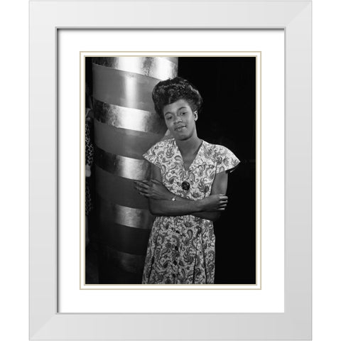 Sarah Vaughan No 2 White Modern Wood Framed Art Print with Double Matting by Gottlieb, William