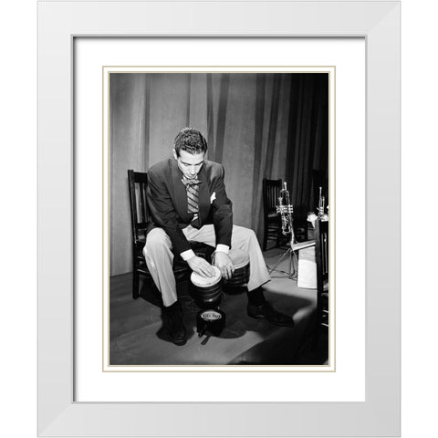 Portrait of Jack Costanzo-1947 White Modern Wood Framed Art Print with Double Matting by Gottlieb, William