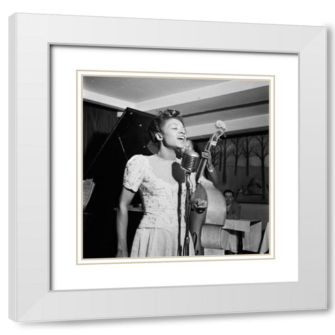 Maxine Sullivan-Village Vanguard-NYC 1947 White Modern Wood Framed Art Print with Double Matting by Gottlieb, William