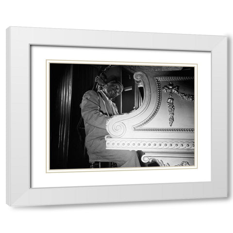 Erroll Garner-New York 1947 White Modern Wood Framed Art Print with Double Matting by Gottlieb, William