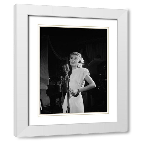 June Christy-Club Troubadour-New York 1947 White Modern Wood Framed Art Print with Double Matting by Gottlieb, William