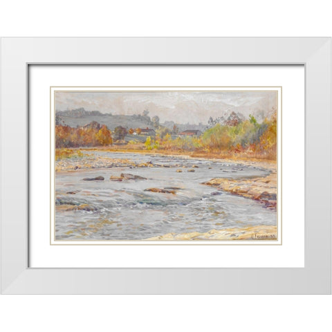 Whitewater Rapids White Modern Wood Framed Art Print with Double Matting by Forsyth, William J.