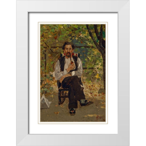 Uncle Con (Conley Highland) White Modern Wood Framed Art Print with Double Matting by Forsyth, William J.