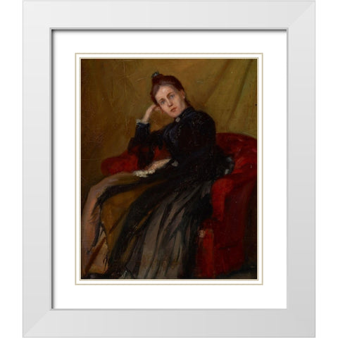 Marie Stark (Mrs. Otto Stark) White Modern Wood Framed Art Print with Double Matting by Stark, Otto