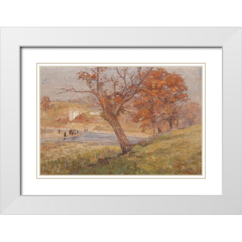 Landscape White Modern Wood Framed Art Print with Double Matting by Steele, Theodore Clement