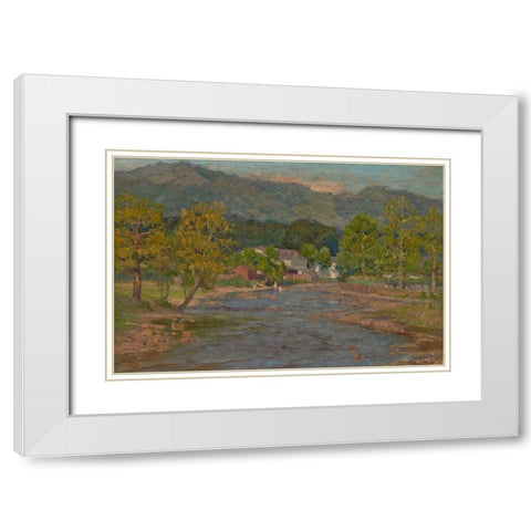 Landscape White Modern Wood Framed Art Print with Double Matting by Steele, Theodore Clement