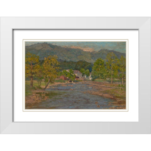 Landscape White Modern Wood Framed Art Print with Double Matting by Steele, Theodore Clement