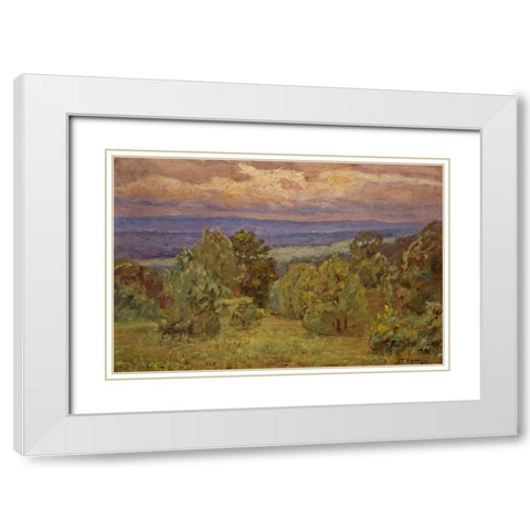 Storm Clouds White Modern Wood Framed Art Print with Double Matting by Steele, Theodore Clement