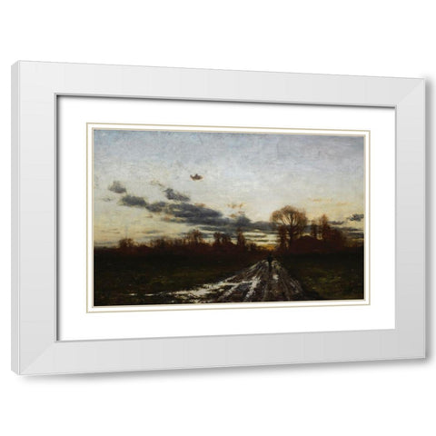 Sunrise White Modern Wood Framed Art Print with Double Matting by Steele, Theodore Clement