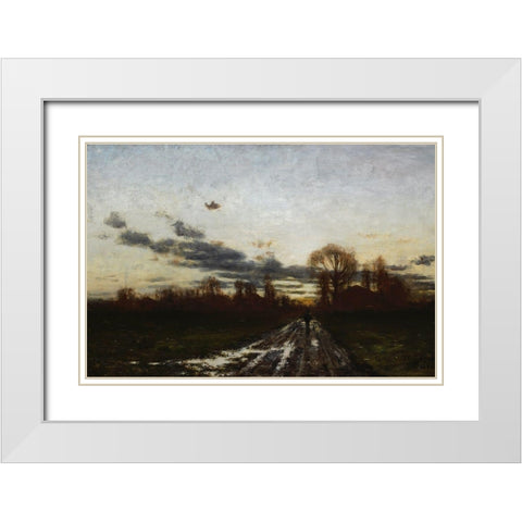 Sunrise White Modern Wood Framed Art Print with Double Matting by Steele, Theodore Clement