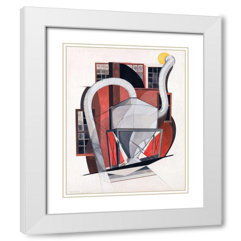 Machinery White Modern Wood Framed Art Print with Double Matting by Demuth, Charles