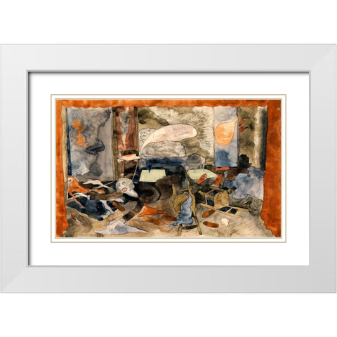 The Death of Countess Geschwitz White Modern Wood Framed Art Print with Double Matting by Demuth, Charles