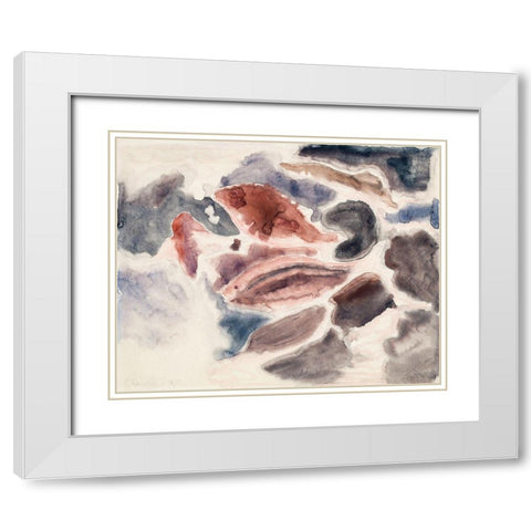 Fish Series-No. 2 White Modern Wood Framed Art Print with Double Matting by Demuth, Charles