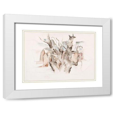 Bermuda-Tree White Modern Wood Framed Art Print with Double Matting by Demuth, Charles