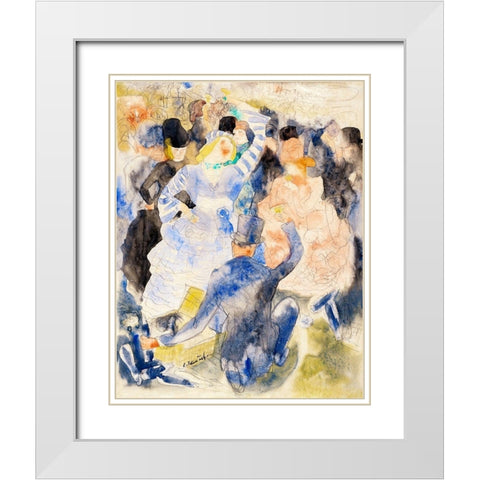 Nana at the Races White Modern Wood Framed Art Print with Double Matting by Demuth, Charles