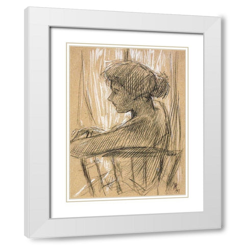 Against the Light White Modern Wood Framed Art Print with Double Matting by Hassam, Childe