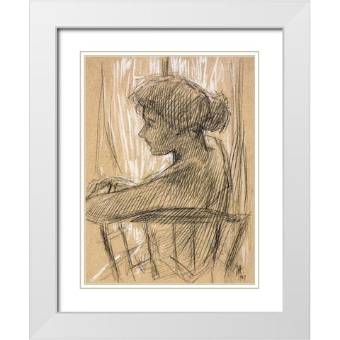 Against the Light White Modern Wood Framed Art Print with Double Matting by Hassam, Childe