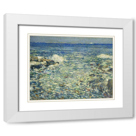 Surf-Isles of Shoals White Modern Wood Framed Art Print with Double Matting by Hassam, Childe