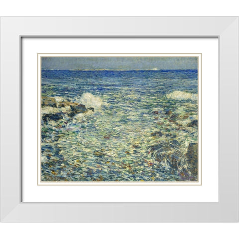 Surf-Isles of Shoals White Modern Wood Framed Art Print with Double Matting by Hassam, Childe
