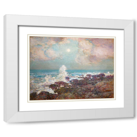 Seascape Isle of Shoals White Modern Wood Framed Art Print with Double Matting by Hassam, Childe