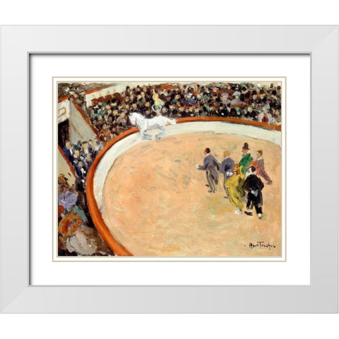 The Medrano circus-boulevard Rochechouard White Modern Wood Framed Art Print with Double Matting by Abel-Truchet, Louis